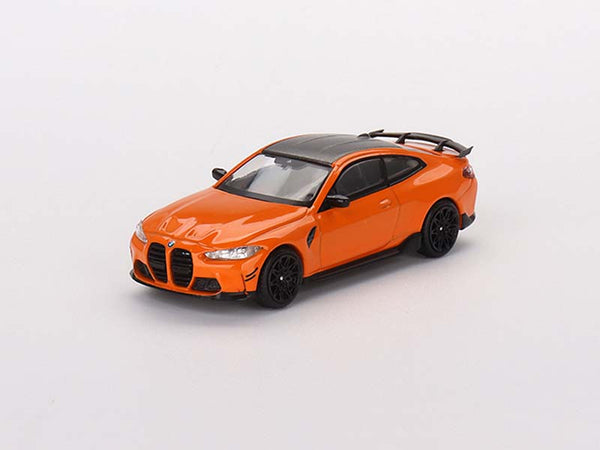 Diecast BMW M4 M-Performance (G82) Fire Orange with Carbon Top 1
