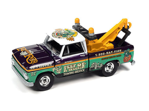 1966 Chevrolet Wrecker 1966 Ed Roth’s Rat Fink Towing Service (MiJo  Exclusives) Diecast 1:64 Scale Model - Johnny Lightning JLCP7385