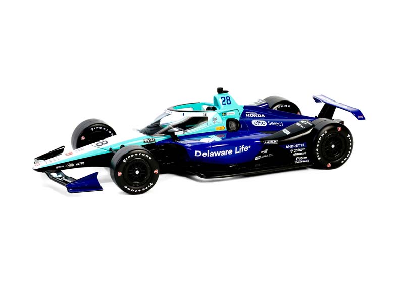 #28 Marcus Ericsson / Andretti Autosport Delaware Life (2024 NTT IndyCar Series) Diecast 1:18 Scale Model - Greenlight 11244