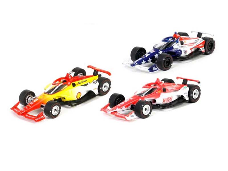 2024 Indianapolis 500 Podium 3-Car Set (2024 NTT IndyCar Series) Diecast 1:64 Scale Model - Greenlight 11613