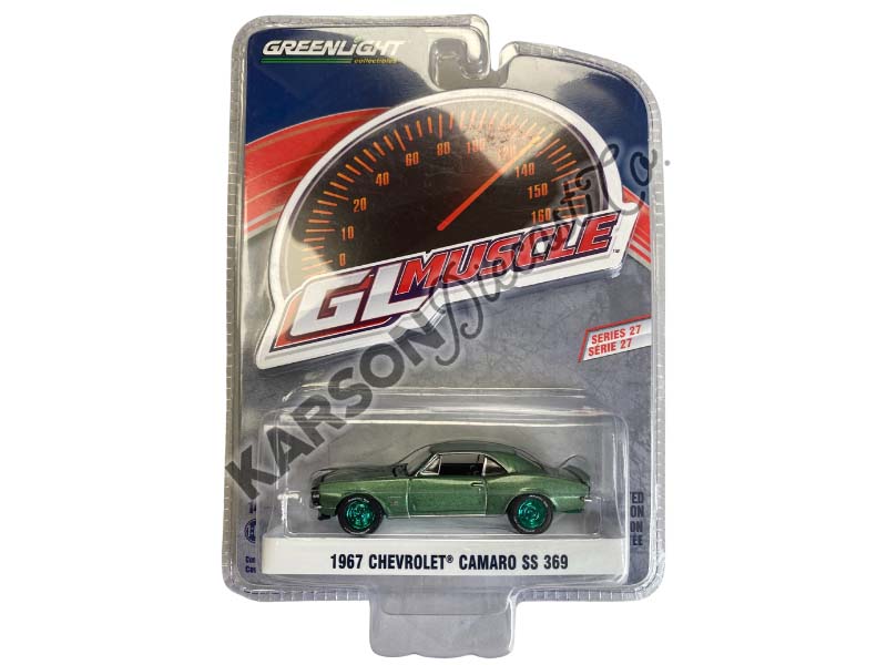 CHASE 1967 Chevrolet Camaro SS 369 - Mountain Green (GL Muscle) Series 27 Diecast 1:64 Scale Model - Greenlight 13320A