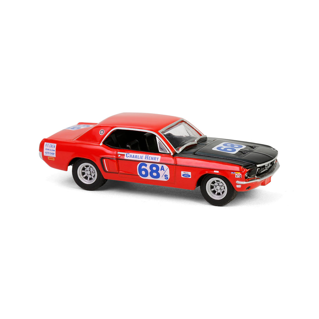 1968 Ford Mustang GT Coupe - #68 Charlie Henry Race Car (GreenLight Muscle Series 29) Diecast 1:64 Scale Model - Greenlight 13360B