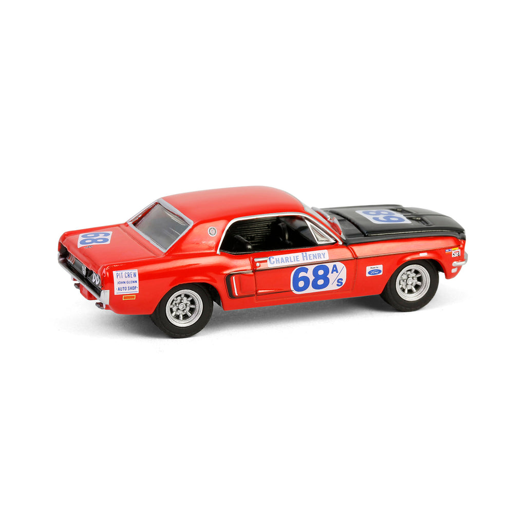 1968 Ford Mustang GT Coupe - #68 Charlie Henry Race Car (GreenLight Muscle Series 29) Diecast 1:64 Scale Model - Greenlight 13360B