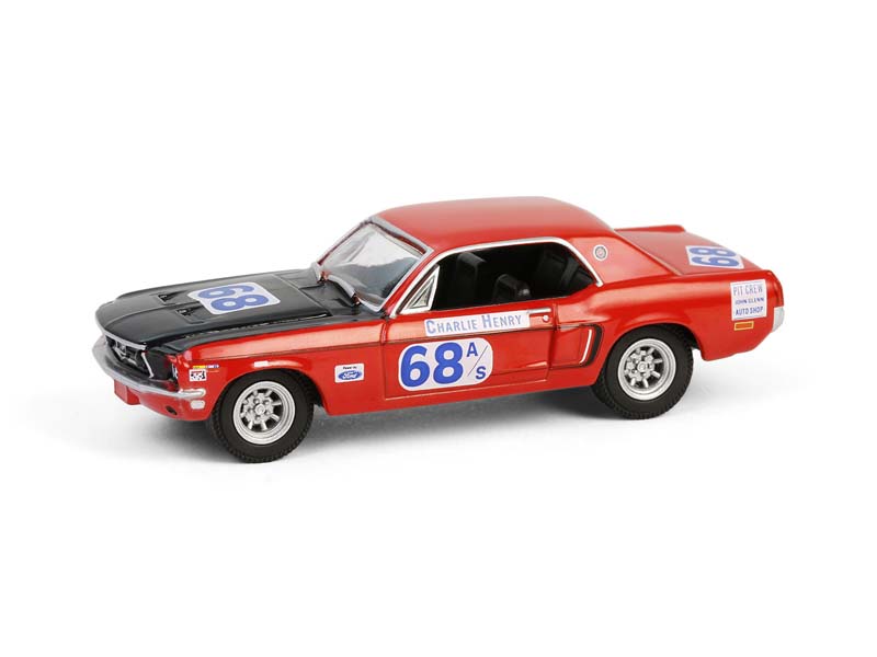 1968 Ford Mustang GT Coupe - #68 Charlie Henry Race Car (GreenLight Muscle Series 29) Diecast 1:64 Scale Model - Greenlight 13360B