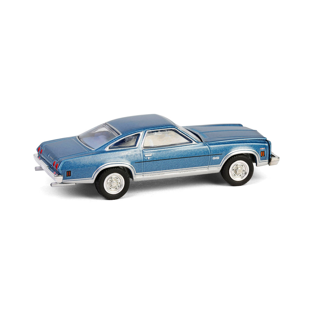 1973 Chevrolet Chevelle SS 454 - Light Blue Metallic & Silver (GreenLight Muscle Series 29) Diecast 1:64 Scale Model - Greenlight 13360D