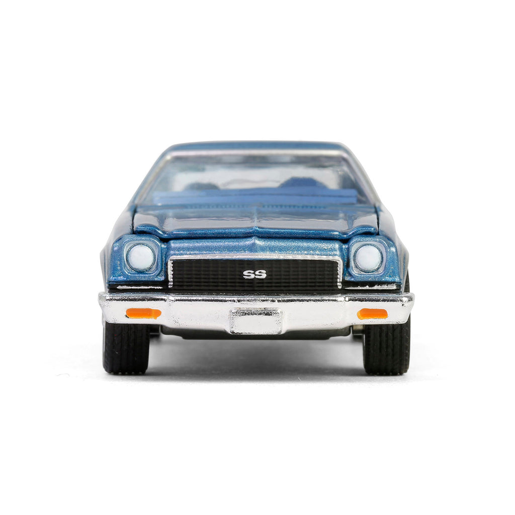 1973 Chevrolet Chevelle SS 454 - Light Blue Metallic & Silver (GreenLight Muscle Series 29) Diecast 1:64 Scale Model - Greenlight 13360D