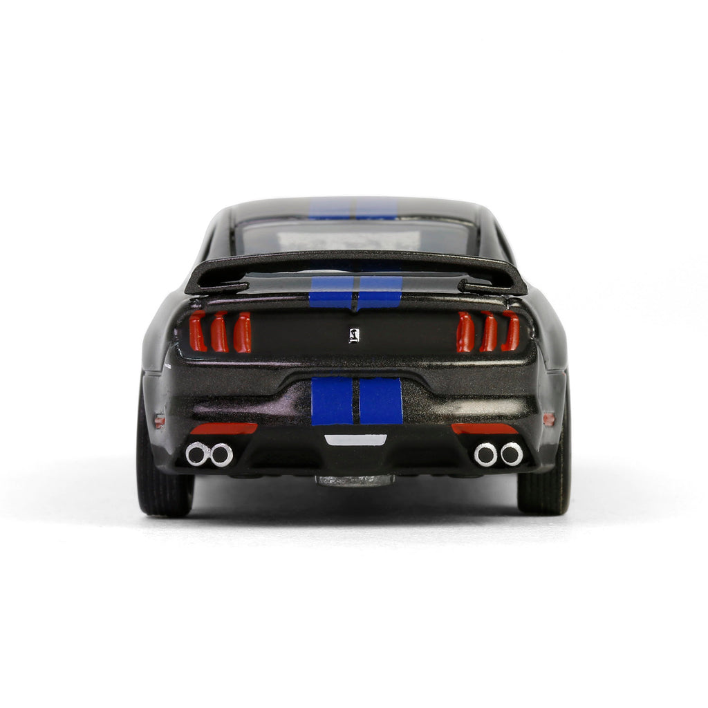 2017 Ford Mustang Shelby GT350 - Magnetic w/ Blue Stripes (GreenLight Muscle Series 29) Diecast 1:64 Scale Model - Greenlight 13360F