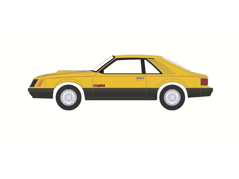 PRE-ORDER 1979 Ford Mustang Cobra Fastback - Bright Yellow w/ Cobra Hood Graphics (GL Muscle Series 30) Diecast 1:64 Scale Model - Greenlight 13370C