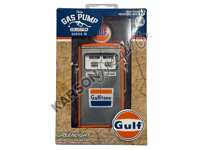 CHASE 1954 Tokheim 350 Twin Gas Pump - Gulf (Vintage Gas Pumps Series 16) Diecast 1:18 Scale Model - Greenlight 14160C