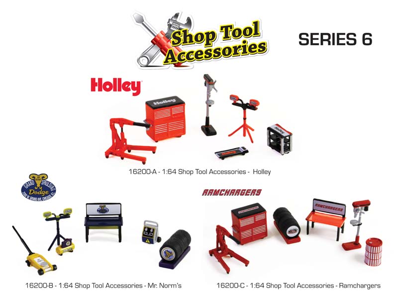 Auto Body Shop - (Shop Tool Accessories Series 6) SET OF 3 Diecast 1:64 Scale Models - Greenlight 16200