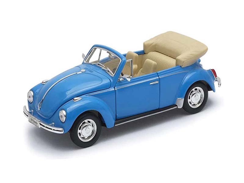 Volkswagen Beetle Convertible Light Blue (NEX) Diecast 1:24 Scale Model  - Welly 22091LTBL