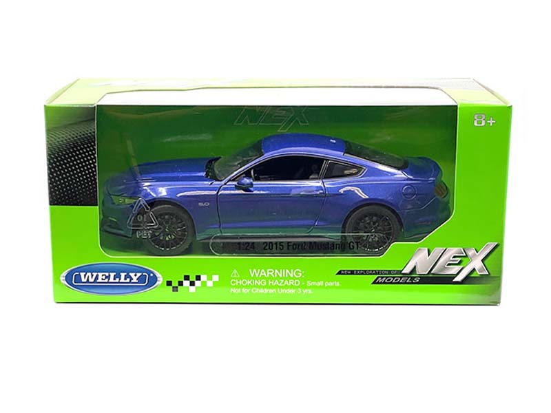 2015 Ford Mustang GT – Blue (NEX) Diecast 1:24 Scale Model - Welly 24062BL