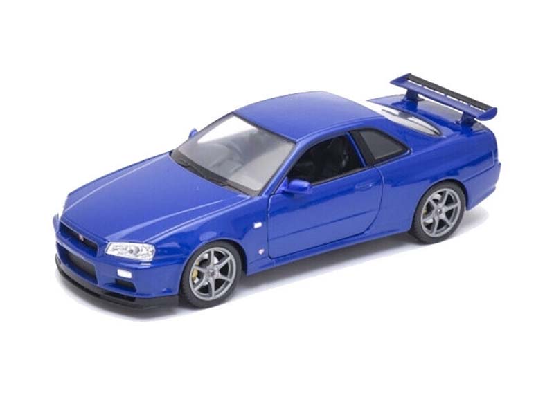 Nissan Skyline GT-R R34 RHD - Blue (NEX) Diecast 1:24 Scale Models - Welly 24108MBL