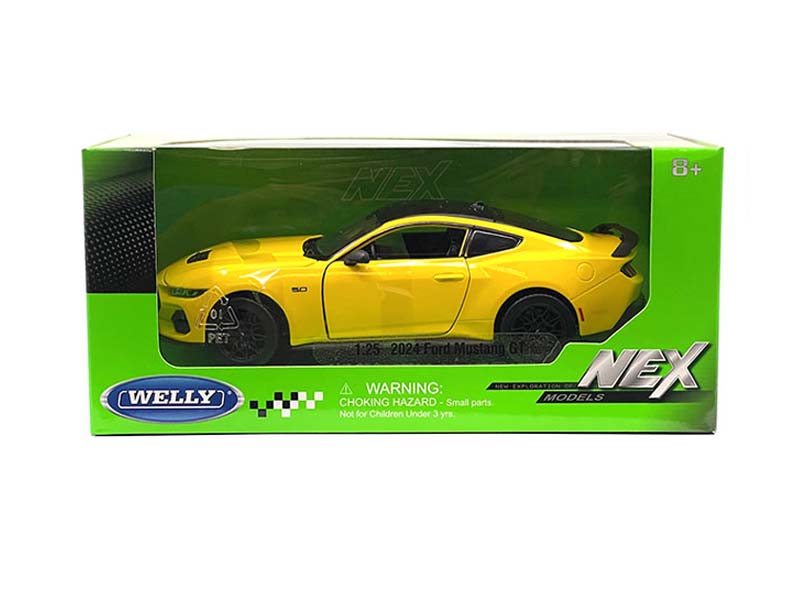 2024 Ford Mustang GT – Yellow (NEX) Diecast 1:24 Scale Model - Welly 24123YL