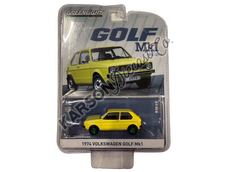 CHASE 1974 Volkswagen Golf Mk1 Yellow - Golf 45th (Anniversary Collection Series 9) Diecast 1:64 Scale Model - Greenlight 28000C