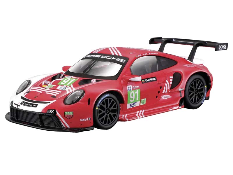 Porsche 911 RSR LM 2020 - Red and White Two-tone (Race Series) Diecast 1:24 Scale Model - Bburago 28016RD