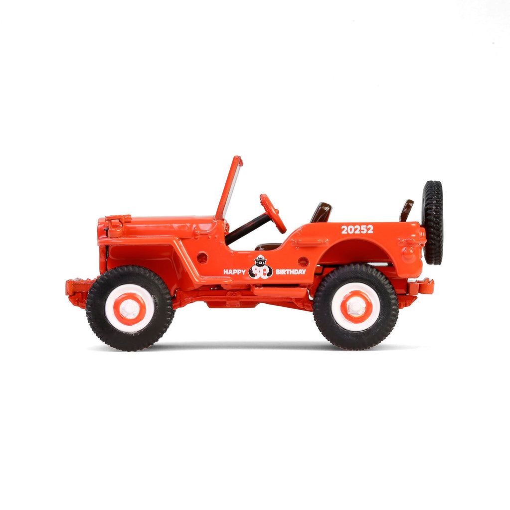 PRE-ORDER 1944 Willys MB - Smokey Bear 80th Anniversary (Anniversary Collection Series 17) Diecast 1:64 Scale Model - Greenlight 28160A