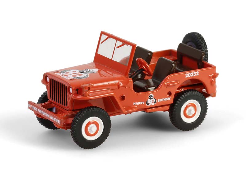 PRE-ORDER 1944 Willys MB - Smokey Bear 80th Anniversary (Anniversary Collection Series 17) Diecast 1:64 Scale Model - Greenlight 28160A