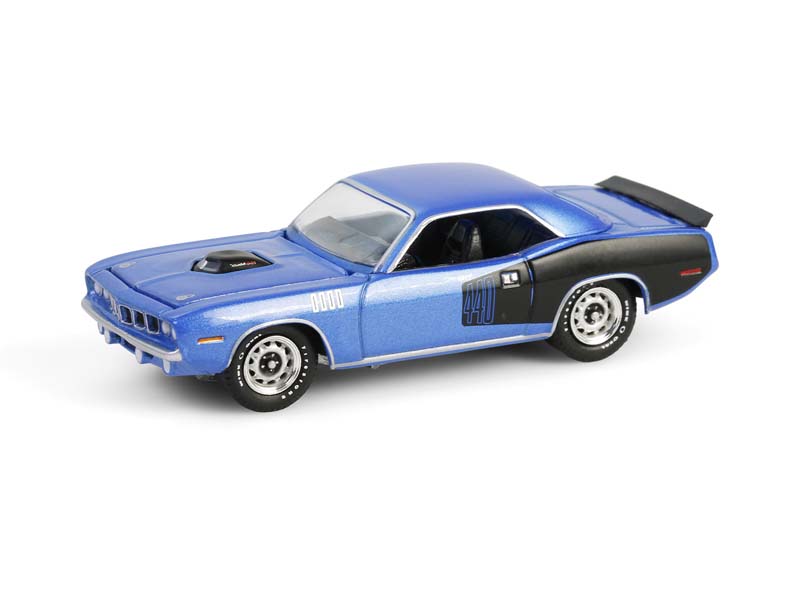 PRE-ORDER 1971 Plymouth 'Cuda 440 6bbl Shaker - B5 Blue (Anniversary Collection Series 17) Diecast 1:64 Scale Model - Greenlight 28160D