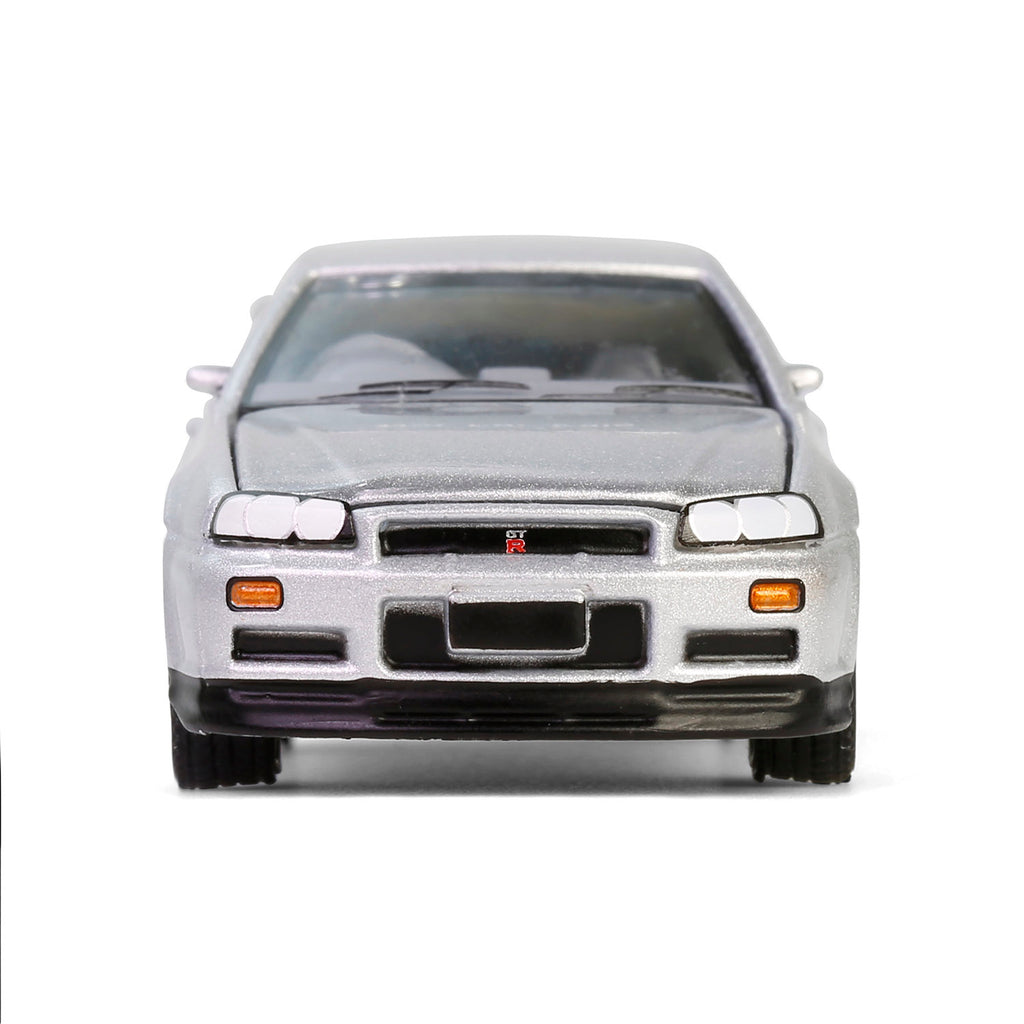 PRE-ORDER 1999 Nissan Skyline V-Spec (R34) - Sonic Silver (Anniversary Collection Series 17) Diecast 1:64 Scale Model - Greenlight 28160E