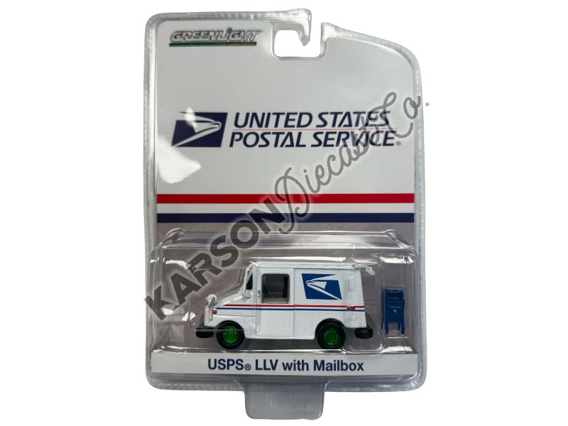 CHASE United States Postal Service - USPS Long Life Postal Mail Delivery Vehicle w/ Mailbox (Hobby Exclusive) Diecast 1:64 Model - Greenlight 29888