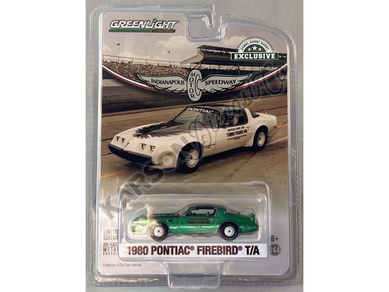 CHASE 1980 Pontiac Firebird Turbo Trans Am - 64th Indianapolis 500 Official Pace Car (Hobby Exclusive) Diecast 1:64 Scale Model - Greenlight 30226