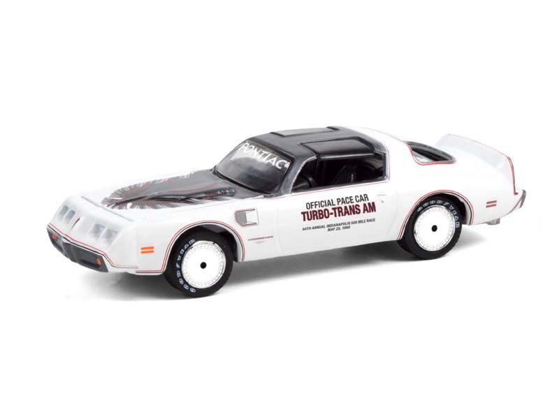 CHASE 1980 Pontiac Firebird Turbo Trans Am - 64th Indianapolis 500 Official Pace Car (Hobby Exclusive) Diecast 1:64 Scale Model - Greenlight 30226