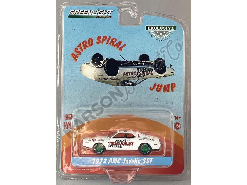 CHASE 1972 AMC Javelin SST - Javelin Astro Spiral Jump by JM Productions (Hobby Exclusive) Diecast 1:64 Scale Model - Greenlight 30329