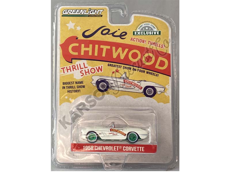 CHASE 1958 Chevrolet Corvette - Joie Chitwood Thrill Show (Hobby Exclusive) Diecast 1:64 Scale Model - Greenlight 30330