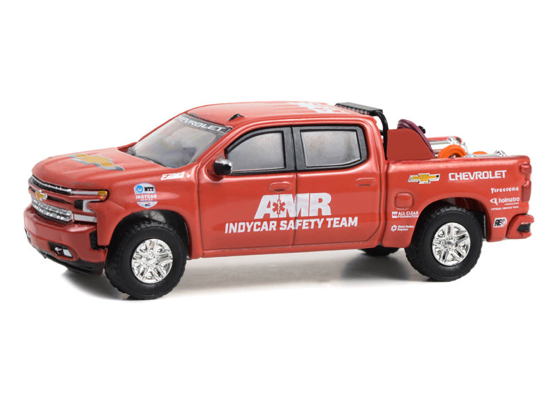 CHASE 2021 Chevrolet Silverado - NTT IndyCar Series AMR IndyCar Safety Team - Red (Hobby Exclusive) Diecast Scale 1:64 Model - Greenlight 30404