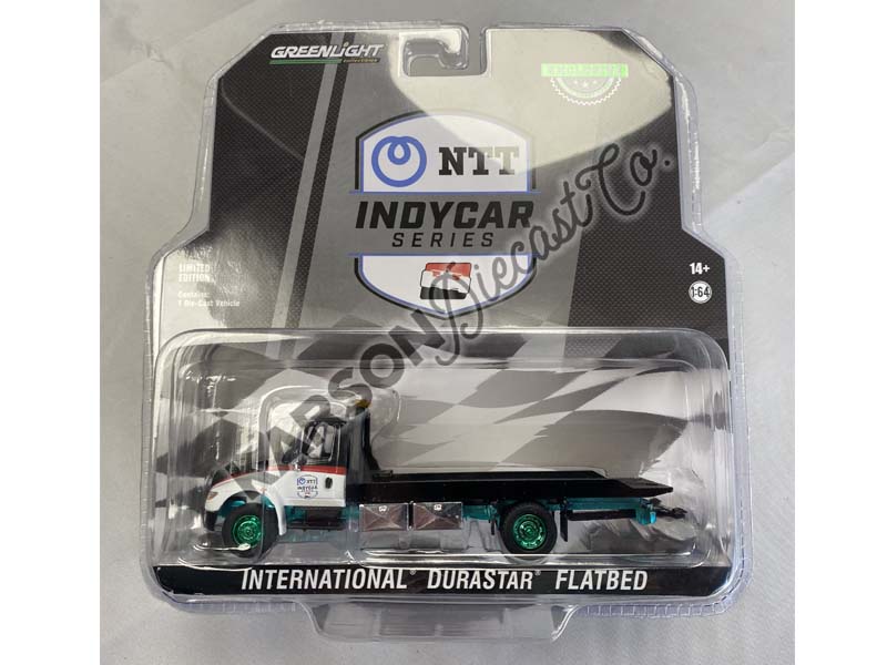 CHASE International Durastar 4400 NTT IndyCar Series Flatbed Tow Truck - (2023 NTT IndyCar Series) Diecast 1:64 Scale Model - Greenlight 30440