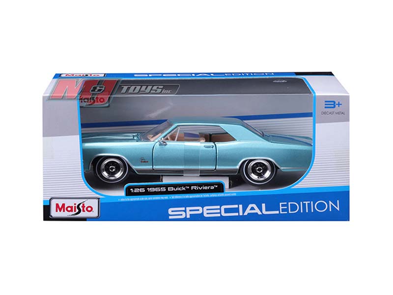 1965 Buick Riviera – Blue (Special Edition) Diecast 1:24 Scale Model - Maisto 31214BL