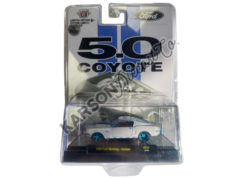 CHASE 1968 Ford Mustang Custom White - Detroit Muscle (Hobby Exclusive) Diecast 1:64 Scale Model M2 Machines 31500-HS27