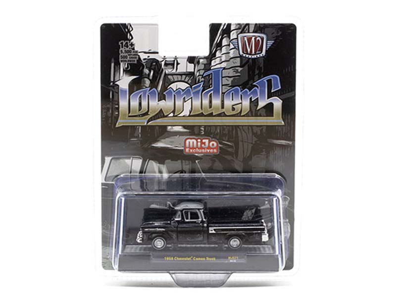 1958 Chevrolet Cameo Pickup Truck Lowriders Limited Edition – Black Diecast 1:64 Scale Model - M2 Machines 31500-MJS71