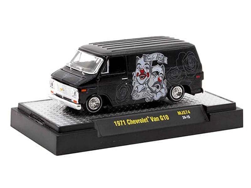 1971 Chevrolet Van Lowriders Limited Edition – Black Diecast 1:64 Scale Model - M2 Machines 31500-MJS74