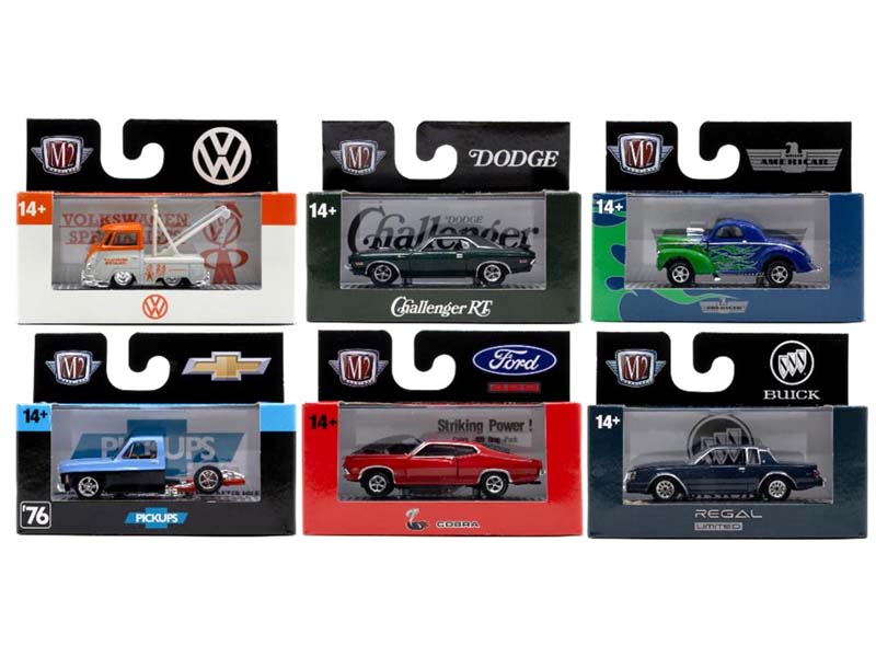 PRE-ORDER Auto-Thentics Release 96 Assortment SET OF 6 Diecast 1:64 Scale Models - M2 Machines 32500-96