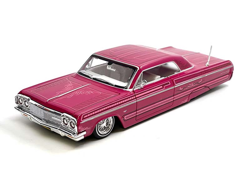 1964 Chevrolet Impala SS Lowrider – Pink (Design Lowriders) Diecast 1:24 Scale Model - Maisto 32547PK