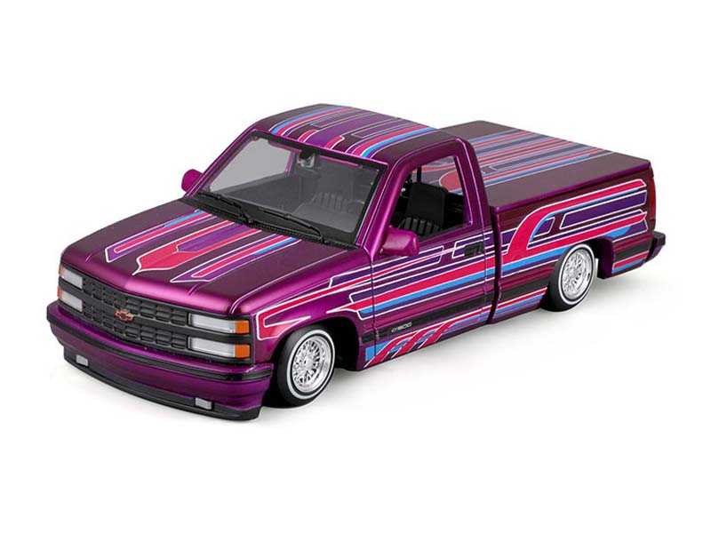 PRE-ORDER 1993 Chevrolet 454 SS Pickup Lowriders – Metallic Purple (Design Lowriders) Diecast 1:24 Scale Model - Maisto 32550PUR