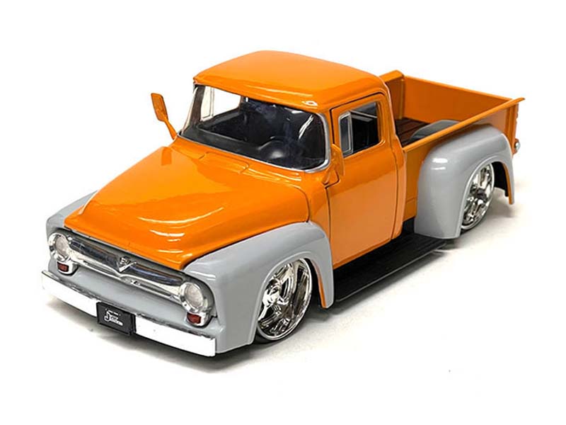 1956 Ford F-100 Custom 2-Tone Orange / Grey (Just Trucks) Diecast 1:24 Scale Model - Jada 34309