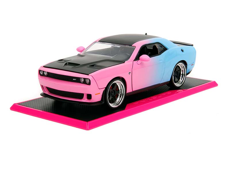 2015 Dodge Challenger SRT Hellcat – Pink Blue Gradient (Pink Slips) Diecast 1:24 Scale Model - Jada 35064