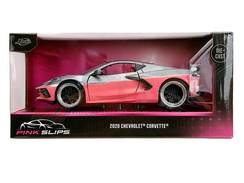 2020 Chevrolet Corvette – Metallic Grey Pink (Pink Slips) Diecast 1:24 Scale Model - Jada 35068