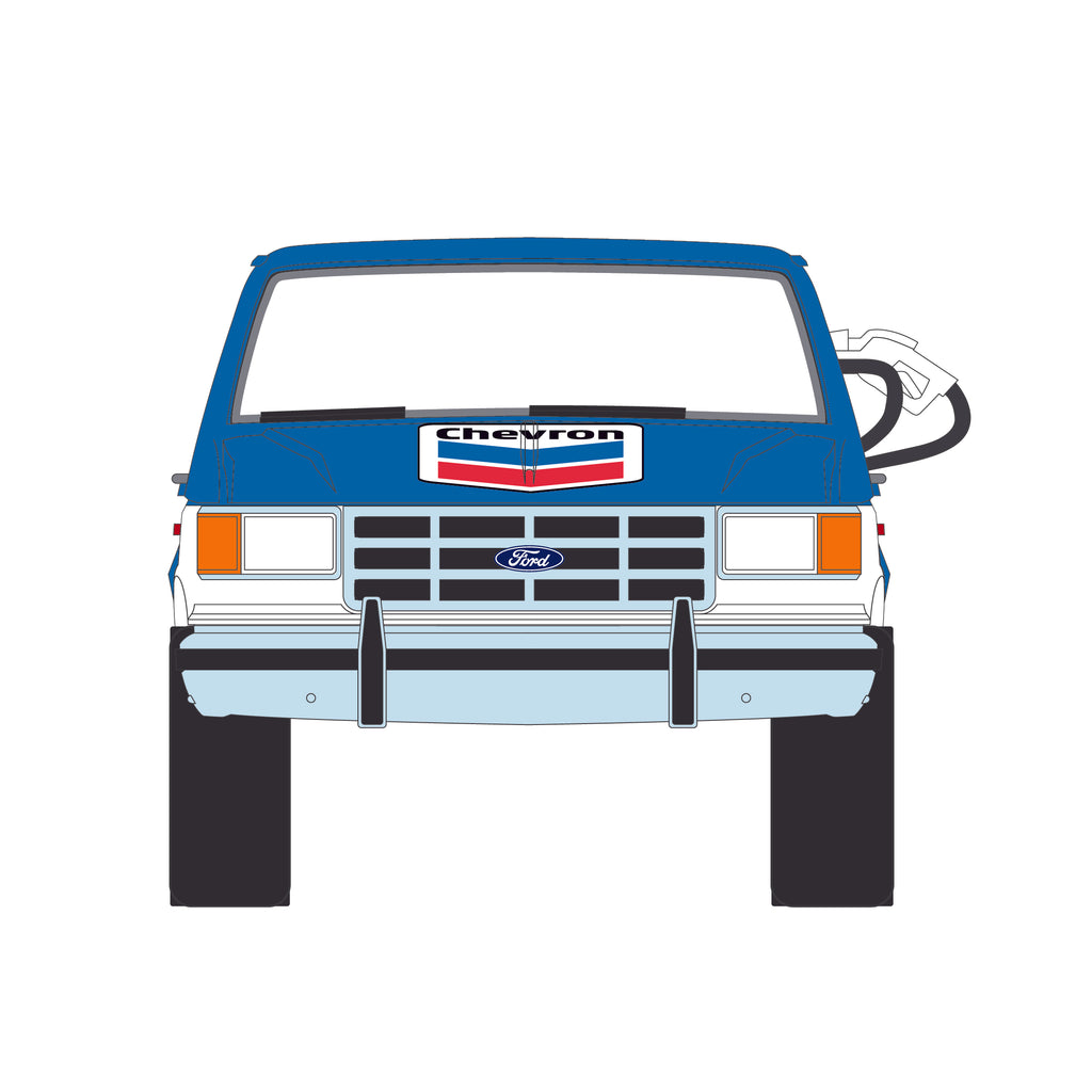 PRE-ORDER 1991 Ford F-250 XL – Chevron (Blue Collar Collection Series 14) Diecast 1:64 Scale Models - Greenlight 35300D