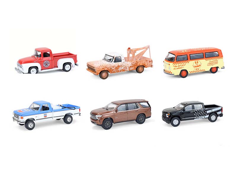 PRE-ORDER (Blue Collar Collection Series 14) SET OF 6 Diecast 1:64 Scale Models - Greenlight 35300