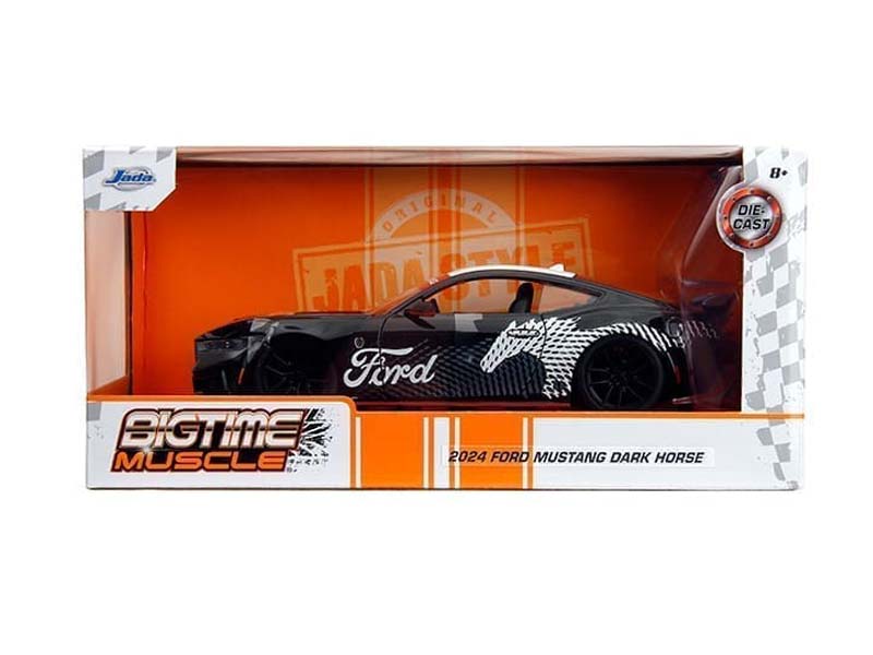 2024 Ford Mustang Dark Horse – Black (Bigtime Muscle) Diecast 1:24 Scale Model - Jada 35418