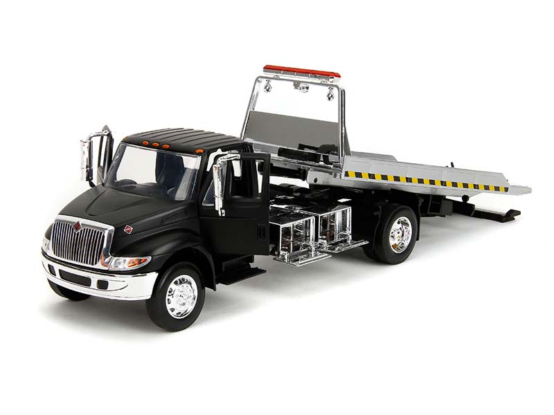 International DuraStar 4400 Flat Bed – Matte Black Diecast 1:24 Scale Model - Jada 35851