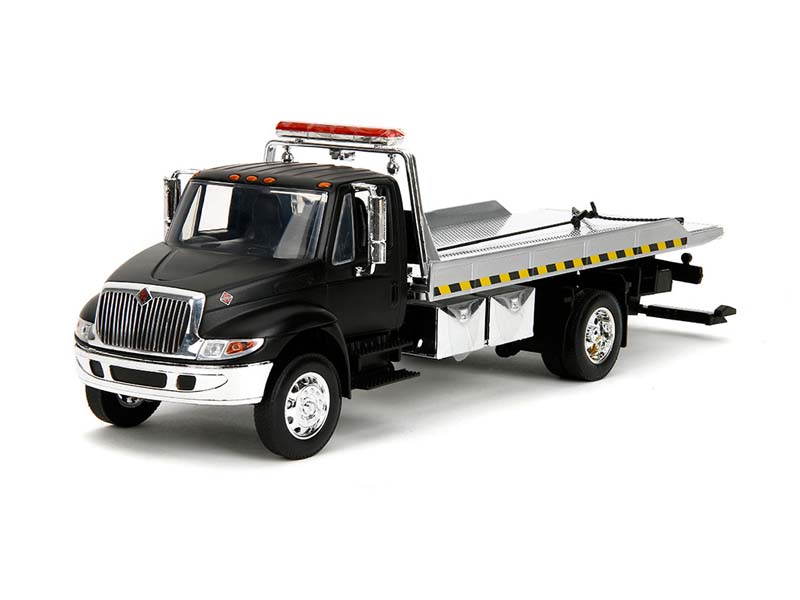 International DuraStar 4400 Flat Bed – Matte Black Diecast 1:24 Scale Model - Jada 35851