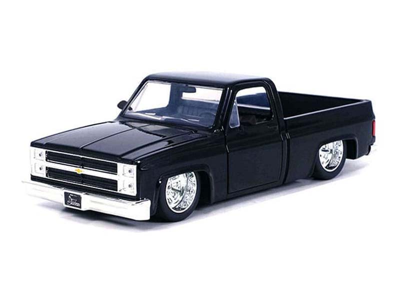 1985 Chevrolet C10 Pickup w/ Minilite Wheels – Black (Just Trucks) Diecast 1:24 Scale Model - Jada 35852