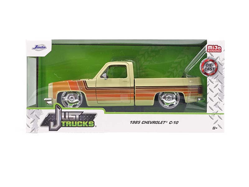 1985 Chevrolet C10 Pickup w/ Lowenhart Wheels – Beige (Just Trucks) Diecast 1:24 Scale Model - Jada 35859