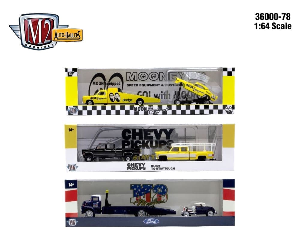 PRE-ORDER Auto-Haulers Release 78 Assortment SET OF 3 Diecast 1:64 Scale Models - M2 Machines 36000-78