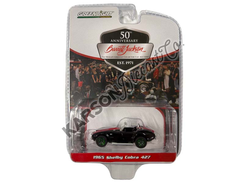 CHASE 1965 Shelby Cobra 427 - Black w/ Red Stripes (Barrett-Jackson Scottsdale Edition) Series 11 Diecast 1:64 Scale Model - Greenlight 37270A